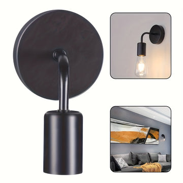 1 ud., Lámpara de Pared Pequeña Industrial, Luces Montadas en la Pared de Metal Hierro para Estilo Rústico, Aplique para Granja, Comedor, Pasillo, Isla de Cocina, Luz Semi-Encajada en la Pared, Compatible con Bombillas E26/E27 (Bombillas no Incluidas) De