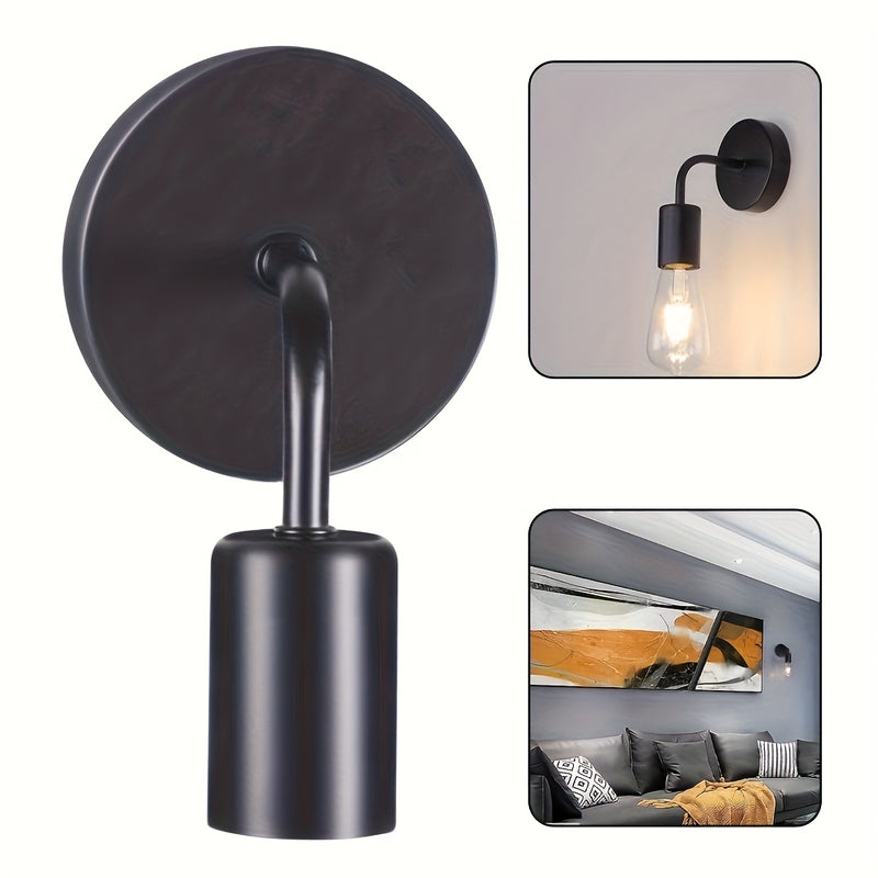 1 ud., Lámpara de Pared Pequeña Industrial, Luces Montadas en la Pared de Metal Hierro para Estilo Rústico, Aplique para Granja, Comedor, Pasillo, Isla de Cocina, Luz Semi-Encajada en la Pared, Compatible con Bombillas E26/E27 (Bombillas no Incluidas) De