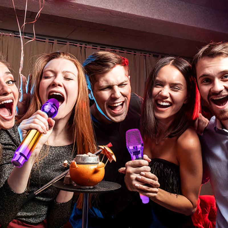 Micrófono inalámbrico colorido, sistema de micrófono con micrófono recargable y receptor, adecuado para karaoke, canto, fiestas, bodas, DJ, discursos