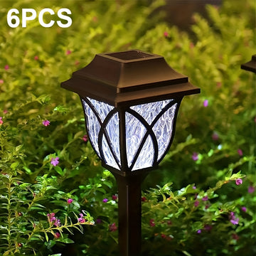 6 unidades de luces de jardín solares LED, luces decorativas para césped al aire libre, polipropileno, batería de níquel, alimentadas por energía solar, ≤36V