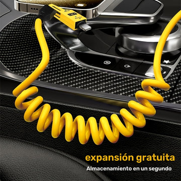 Mejor elección: 1pc/5pcs cable de carga universal de alta velocidad de aleación de zinc 65W, retráctil con resorte compatible con for Samsung S24, S23, S21, One Plus, Mi 13, Huawei, OPPO y series iPhone – la mejor opción para cargar en el coche