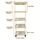Carro de almacenamiento de 3 niveles con ruedas - Organizador versátil para cocina, baño y sala de estar - Plástico duradero, diseño ahorrador de espacio, Carro de almacenamiento de cocina | Organizador multiplano | Carro de almacenamiento de plástico, C