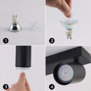 Luminaria de techo con seguimiento AMANSOUR LED, hierro fundido Semi Flush Mount, spotlight ajustable de 350°, GU10, con hardware de instalación, para salón dormitorio cocina, sin bombillas incluidas