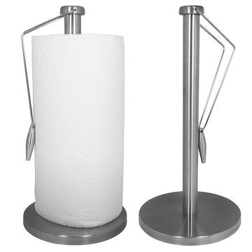 Soporte para toallas de papel de cocina Akimbo de acero inoxidable, soporte para rollos de papel higiénico de estilo europeo para baño