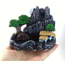 1pc Quemador de Incienso Cascada Serena - Resina y Cerámica Artesanal, Diseño de Arquitectura Tradicional China con Función de Emisión de Humo para Yoga y Relajación en Casa, Regalo Ideal, Soporte para Quemador de Incienso