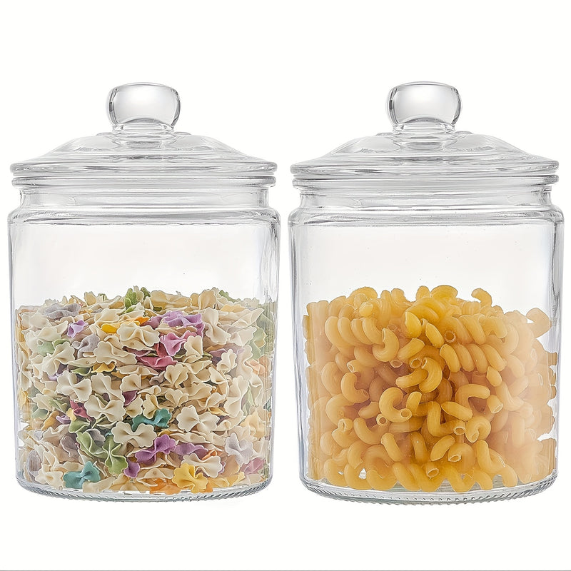 Tarros de Vidrio Herméticos de 32oz/64oz para Almacenamiento, Organizadores Apilables de Harina, Azúcar, Café y Especias – Tarros Multiusos para Cocina y Despensa
