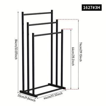 1 pieza, perchero moderno de 3 niveles independiente - Soporte resistente para toallas de baño y piscina, organizador multifuncional que ahorra espacio, para uso en interiores o exteriores, sin necesidad de instalación