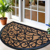 1 pieza, Alfombra Semicircular con Patrón de Rayas Negras y Reverso Polar, Antideslizante, Lavable a Máquina en Fibra de Poliéster, Adecuada para Cocina, Comedor, Pasillo, Baño, Dormitorio, Decoración del Hogar, Uso Todo el Año