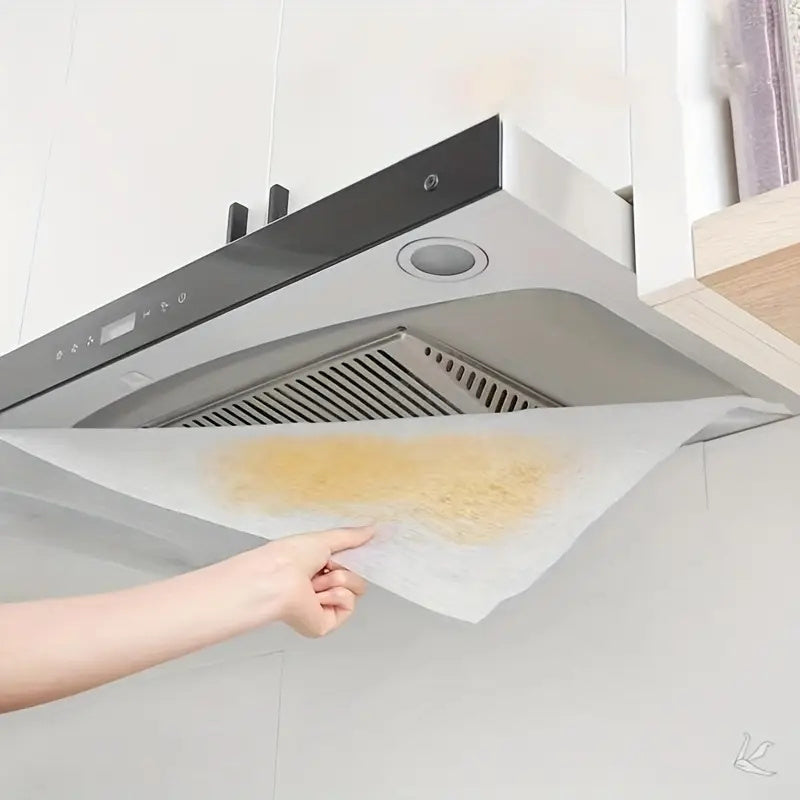 12 piezas de pantallas de filtro para campana de cocina - Alta absorción, fácil de instalar y reemplazar | Material de PE duradero, previene la acumulación de grasa | Ideal para extractores de humo de cocina doméstica, accesorios para campana de cocina