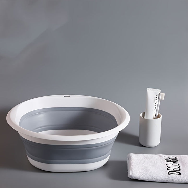 Bacineta de lavandería plegable y portátil - Diseño moderno para baños de pies y lavado de RV, bañera de pies de plástico duradera de uso múltiple sin necesidad de electricidad, compacta y viajera para apartamentos, baño de pies, superficie lisa, flujo d
