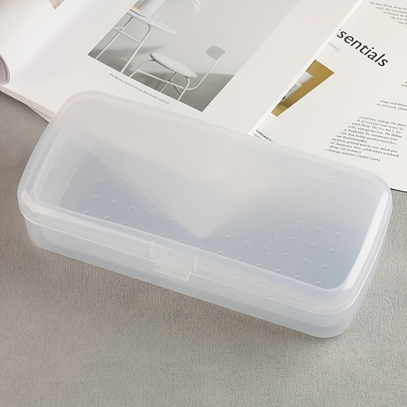 Caja de almacenamiento de desinfección grande para reparar herramientas de uñas, una caja de limpieza de plástico móvil con filtro, para herramientas de limpieza, para cajas de almacenamiento de plástico de uñas, sin herramientas incluidas, solo caja