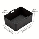 2 Piezas de Bandejas Reutilizables para Freidora de Aire con Asas - Antiadherentes y Resistentes al Calor, Aptos para Lavavajillas, Ideales para Navidad, Halloween, Pascua y Acción de Gracias, Utensilios de Cocina Multifuncionales, Diseño Estriado, Mango