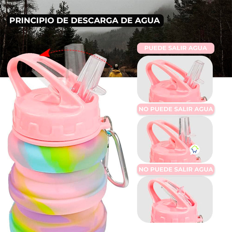 Botella Plegable De Agua Silicona Reutilizable AM-1569