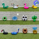 Flotadores Portavasos Tropicales x12 Variados Inflables Piscina XPV