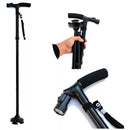 Trusty Cane Baston Ortopedico Plegable Con Linterna Luz Led Color Negro