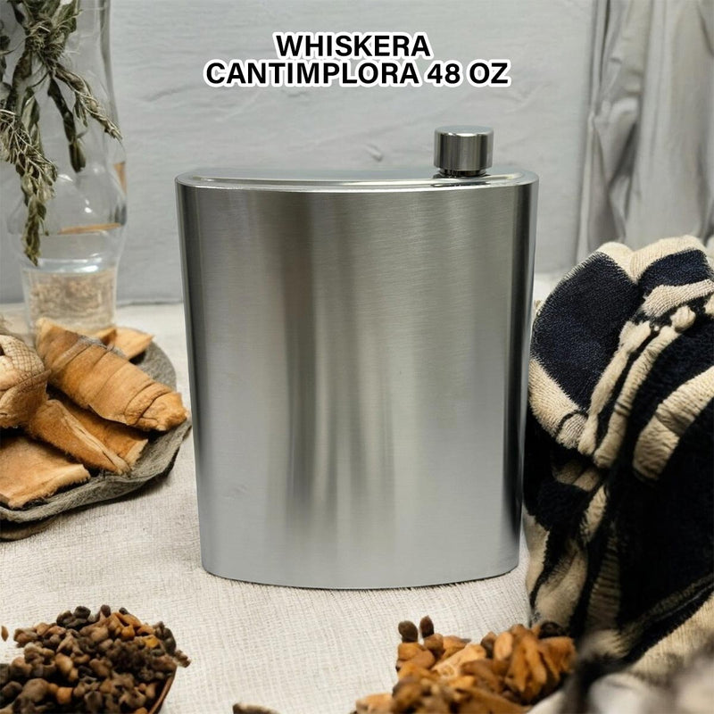 Whiskera 48 OZ Copas y Cuchillo Táctico Con Estuche De Cuero MR-21