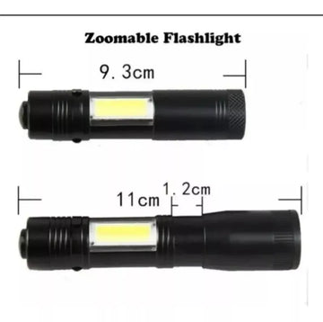 Super Mini Linterna Led Recargable Luz Zoom Largo Alcance