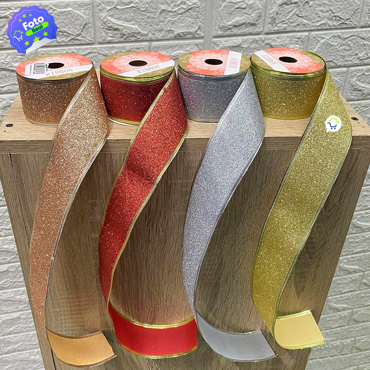 Cintas Decorativa Navideña Glitter  x5 Rollos 9.15M CH23-2