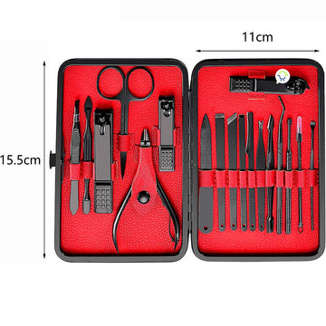 Set Manicure Pedicura 18 Piezas Cortaúñas Estuche Portátil JD018
