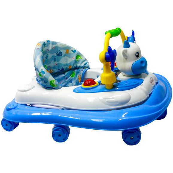CAMINADOR CON DISEÑO DE VAQUITA Y JUGUETES INTERACTIVOS Y-W5002 MUNBE AZUL