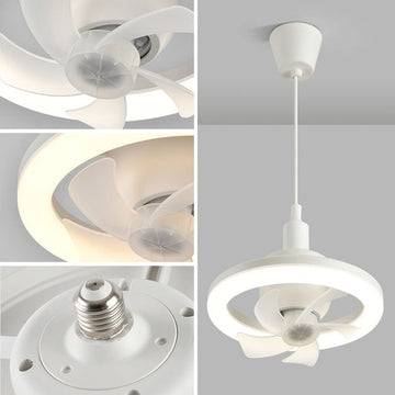 Ventilador de techo giratorio 360° 2 en 1 con luz y control remoto