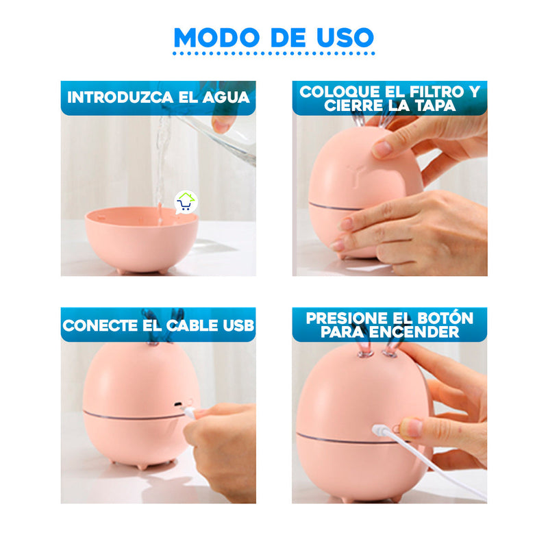 Humidificador Aromatizador Difusor Aroma Luz LED QH806