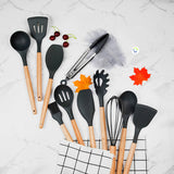 Set Utensilios x11 De Silicona Resistente Cocina LO8-4