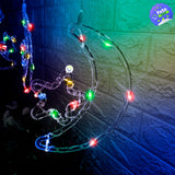 Cortina Intercalada Estrellas y Lunas 3 M x 79 CM  Luces 130 LEDS Navidad 1743