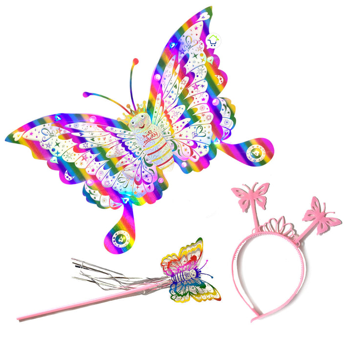 Disfraz Mariposa Alas LED Diadema Varita Halloween OF-691