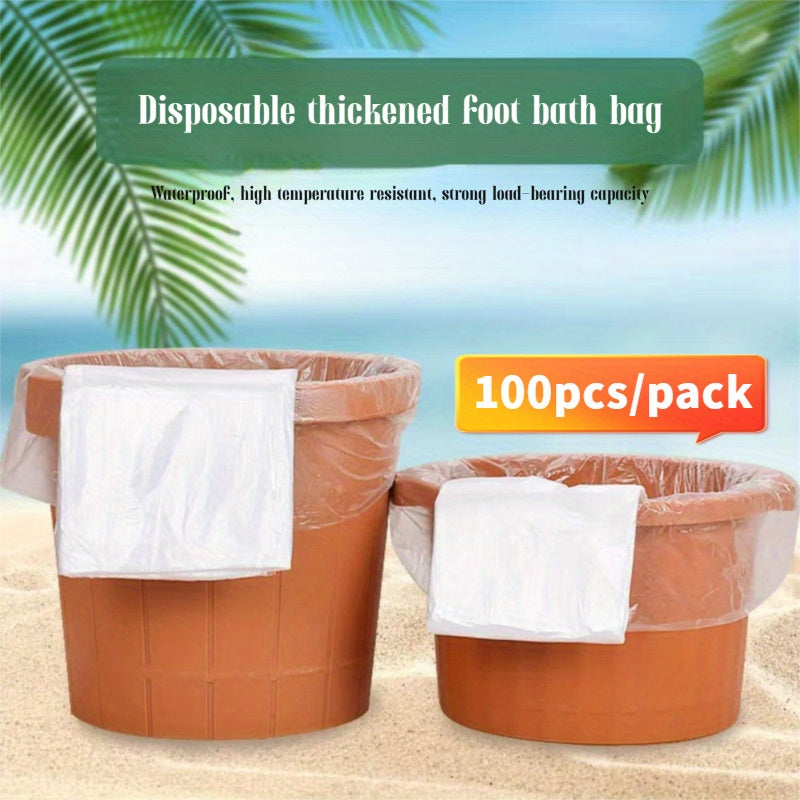 100 piezas de bolsas de baño de pies gruesas desechables - Alta calidad, sin olores, resistentes al calor, gran capacidad de carga, ideales para el hogar, dormitorios, spas y salones de cuidado de pies, accesorios para pies
