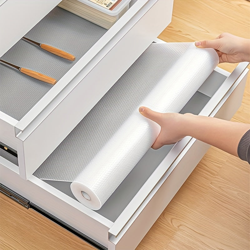 1 Rollo de forros de cajones impermeables y a prueba de humedad para armarios de cocina, encimeras y armarios - Papel especial para armarios de zapatos, suelos de cocina, refrigeradores y armarios - Antideslizantes y personalizables, forros de estantes