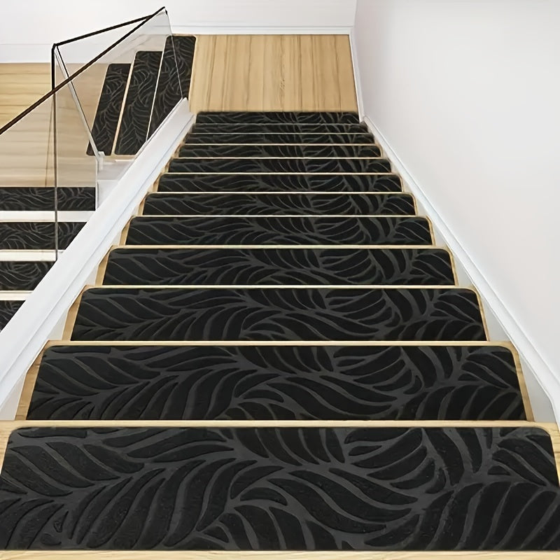 14 piezas de tapetes antideslizantes para escaleras - 76.2 cm x 20.32 cm, autoadhesivos, lavables, de poliéster, para seguridad en el hogar y la oficina