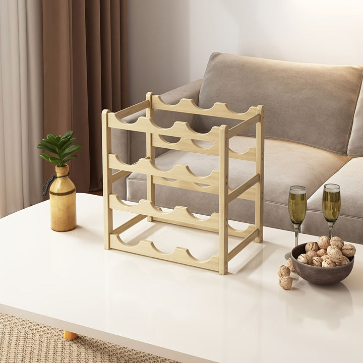 Estante de vino de fila de pantalla en capas El estante de vino puede contener 6 botellas/8 botellas/9 botellas/12 botellas/16 botellas (Estante de vino)