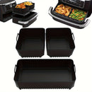 3 piezas de bandejas de horno de silicona de gran capacidad, reutilizables, compatibles con Ninja AF500, accesorios para freír en la cocina y restaurantes, material antiadherente.