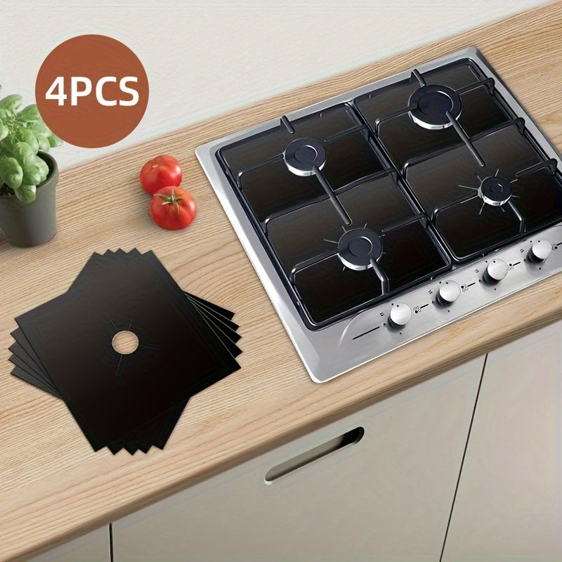 4pcs Tapetes Protectoras para Estufa de Gas de Teflón - Antiadherentes, Fáciles de Limpiar, Resistentes al Aceite y la Grasa, Almohadillas de Cocina Resistentes al Calor, para Seguridad en la Cocina / Equipo de Alimentación, Ideal para Chef Caseros