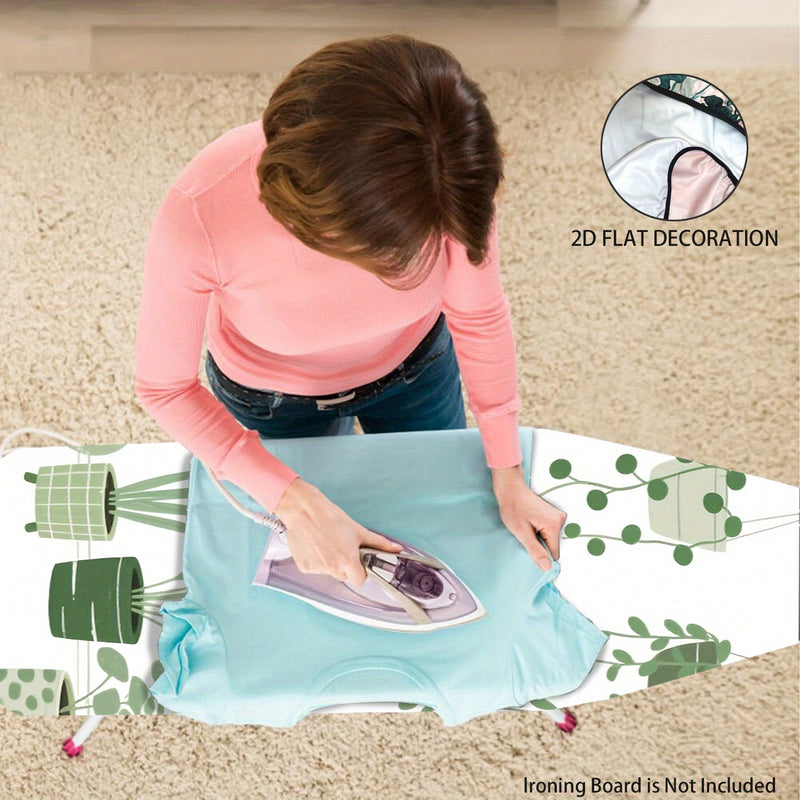 2D Plano, Cubierta de Tablero de Planchar 2D Plano - Lavable, Fácil de Instalar, Se Ajusta a la Mayoría de Tamaños Estándar, Patrón Floral y Hoja Vibrante, No Incluye Tablero de Planchar, Ideal para Decoración del Hogar, Cubierta de Tablero de Planchar,