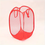 Canasta plegable para ropa sucia, 1 unidad, resistente, malla de nylon transpirable, estilo clásico, con asas, solución de almacenamiento versátil, para lavandería