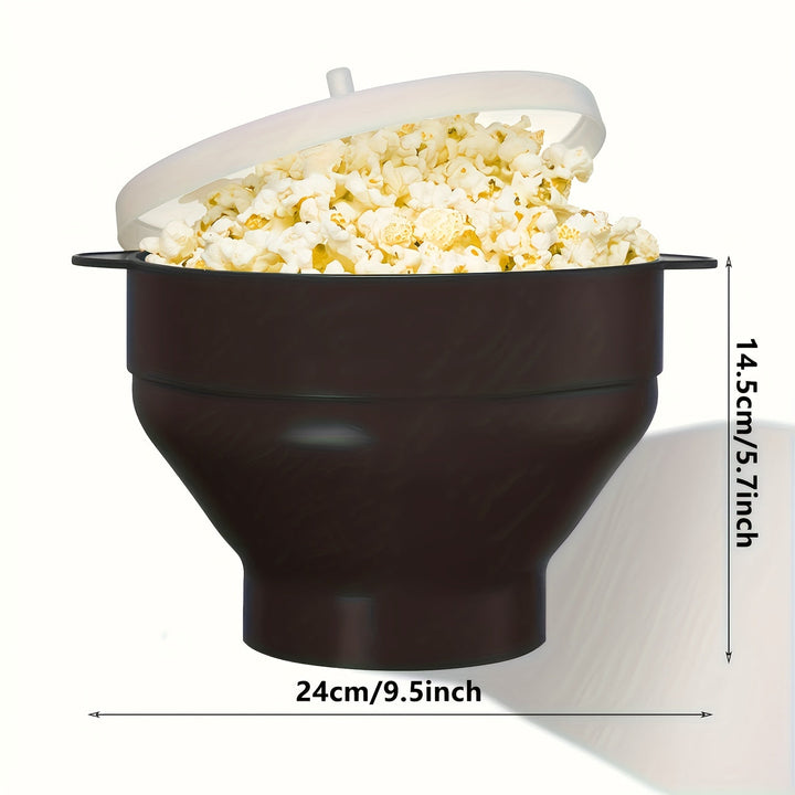 Preparador de Palomitas para Microondas - Tazón de Silicona, Diseño Plegable, Apto para Lavavajillas y Microondas, Gran Capacidad de 3L, Sin PVC Tóxico, Ahorra Espacio para Hogar, Fiestas y Noches de Película - Rojo, Ideal para Uso Familiar, Máquina de P