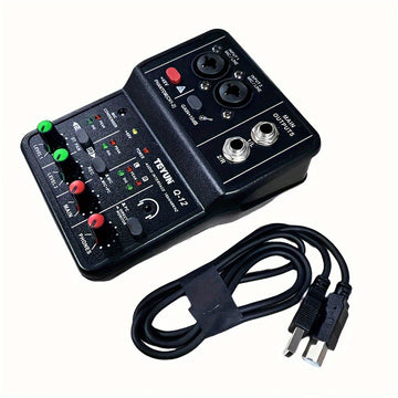 Interfaz de audio USB de 2 canales con enchufe para micrófono, control de volumen y salida de monitor - Tarjeta de sonido plug & play para grabación de computadora, producción de música, estudio en casa, consola de mezcla USB mini, dispositivo de grabaci