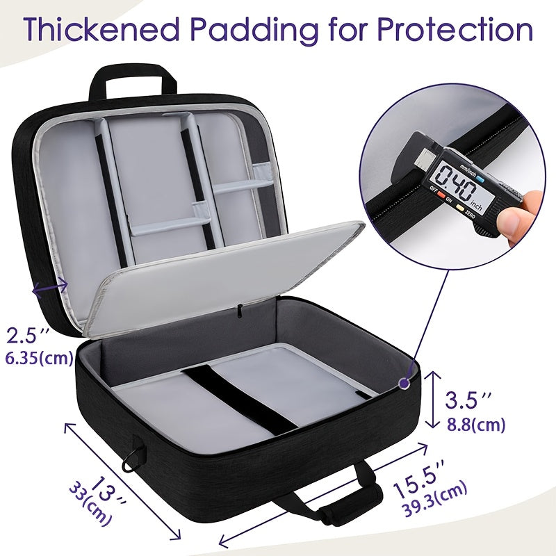 Bolsa para Mezclador DJ (Tamaño: 15.5" x 13" x 6"), Bolsa de Gran Capacidad con Relleno de 10mm, Ideal para Equipos de Grabación, Cables y Accesorios, Negra