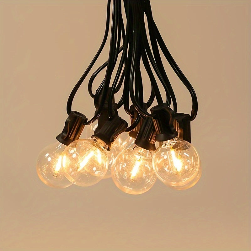 100ft/50ft/25ft/13ft Bombilla Esférica LED G40, Luces de Cadena para Patio Exterior, con 48/24/12/6 (1/2 Bombillas de Repuesto Gratis, Enchufe US), Conectables, Bombilla Edison Irrompible para Patio Exterior, Luces Colgantes para Biergarten en el Patio T