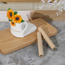 1pc Soporte de papel de cocina de resina floral de girasol, soporte decorativo para rollo de cocina, no necesita electricidad, para fiestas, hogar y oficina.