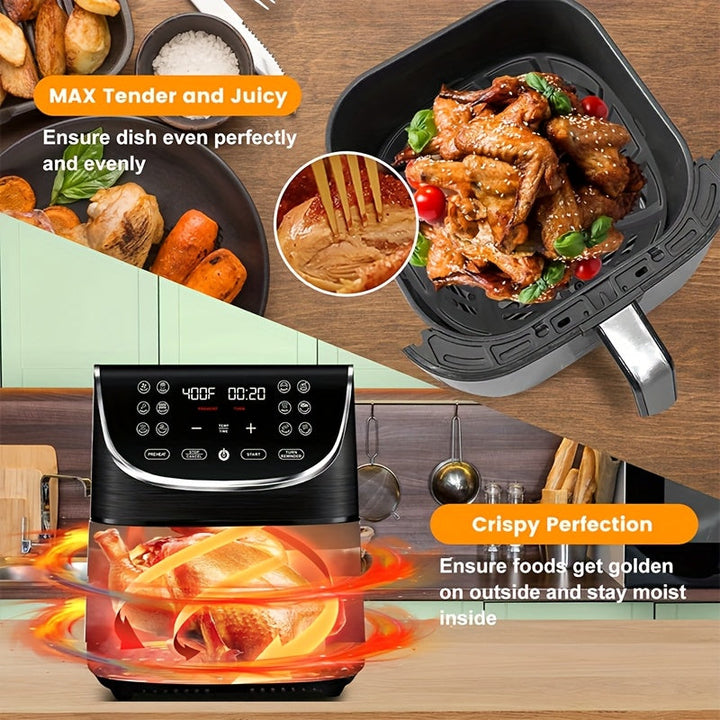 bandeja de repuesto para freidor de aire GAF de 7 tazas/3,18 kg - Acero inoxidable de grado alimenticio antiadherente con múltiples compartimentos, bandeja para BBQ y conservación para freidor de aire, parrilla, parrilla de BBQ - Segura para lavavajillas