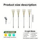 4 Luces de Jardín LED con Fuegos Artificiales Solares - 8 Modos de Cuento de Hadas, Luces Multicolor para Exteriores, Ideales para Ramadán, Navidad, Halloween, Cafeterías y Centros Comerciales, Calidad Alta IP44, Iluminación Solar Colgante