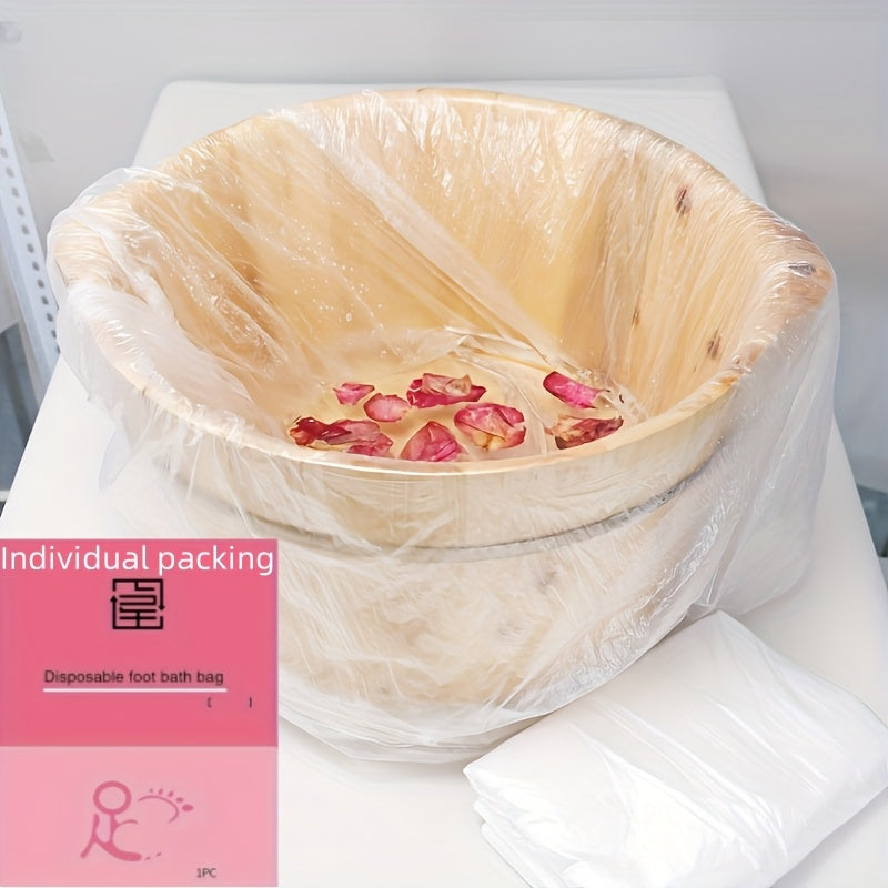 Bolsa de Baño para Pies Desechable Bolsa de Baño para Pies Bolsa de Plástico Bañera para Pies Relajante Barril de Madera Bolsa de Barril Engrosada Película de Barril Empaque Independiente Adecuado para el Hogar, Viajes, Uso de Baño de Pies