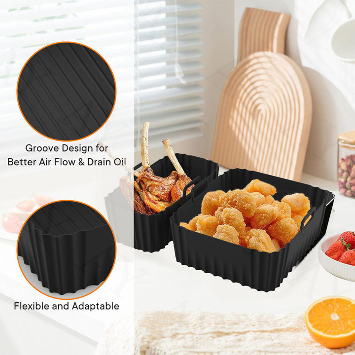 Revestimiento de Silicona para Freidora de Aire Tefal Ey901840, Tower T17099, Salter EK5729, Bandeja Reutilizable para Horno Lakeland, Bandeja de Silicona Antiadherente para Parrilla