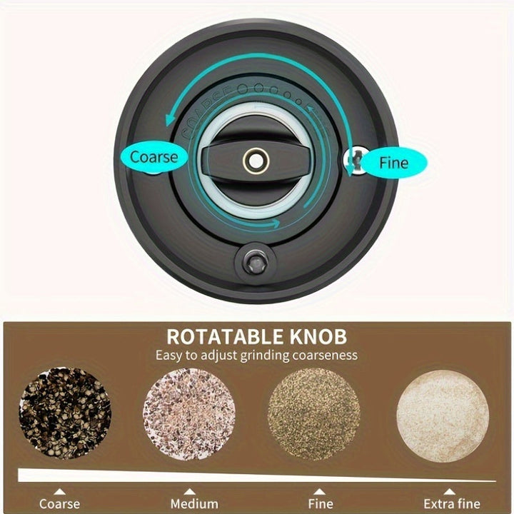 Molino de Sal y Pimienta Eléctrico Cheer Moda, 1/2 piezas, Acero Inoxidable con Recipiente Transparente, Funciona con Pilas, Esenciales de Cocina, Pilas AAA No Recargables, Ideal para Regalos de Hogar y Vacaciones