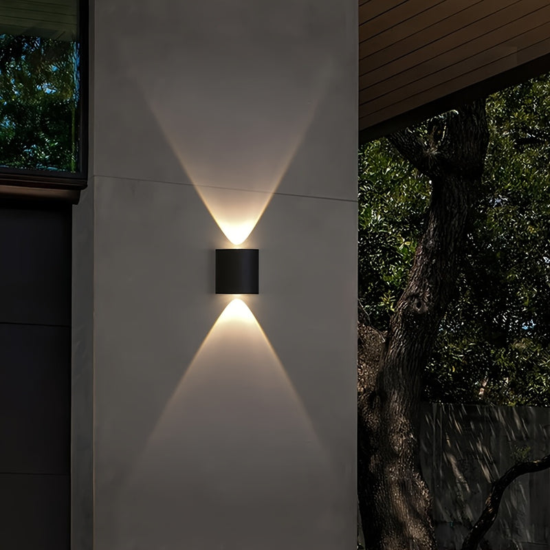 Lámpara de pared LED moderna, 2W, 85-265V, para interior y exterior, jardín o patio, con hardware de instalación, montaje semiempotrado, plástico negro, desmontable, sin batería, iluminación para patio | Lámpara de pared elegante | Luz LED moderna, luces