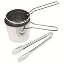 1 Juego de Fritadora de Acero Inoxidable con Cesta, Utensilios de Cocina de Acero Inoxidable, Mini Fritadora de Aire con Cesta, Olla Profunda, Mini Olla Japonesa, Ayudante de Cocina para el Hogar