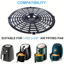 Sartén de repuesto para freidora de aire, apta para freidoras de aire de 3,7 QT, sartén antiadherente de 5 QT con parachoques de goma y cepillo de silicona